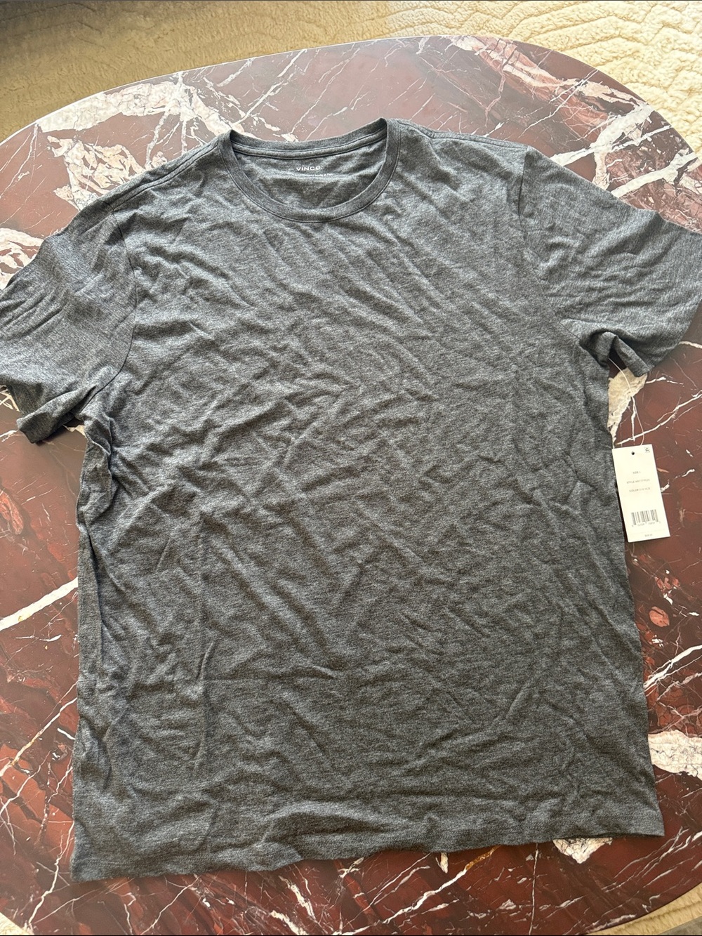 Vince Short Sleeve Crewneck Tee - Dark Heather Gray